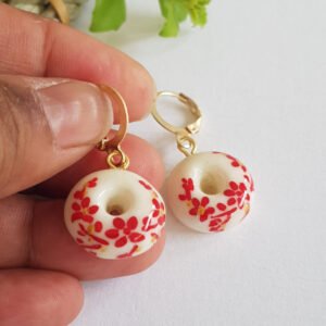 Handmade Red Pottery Earrings
