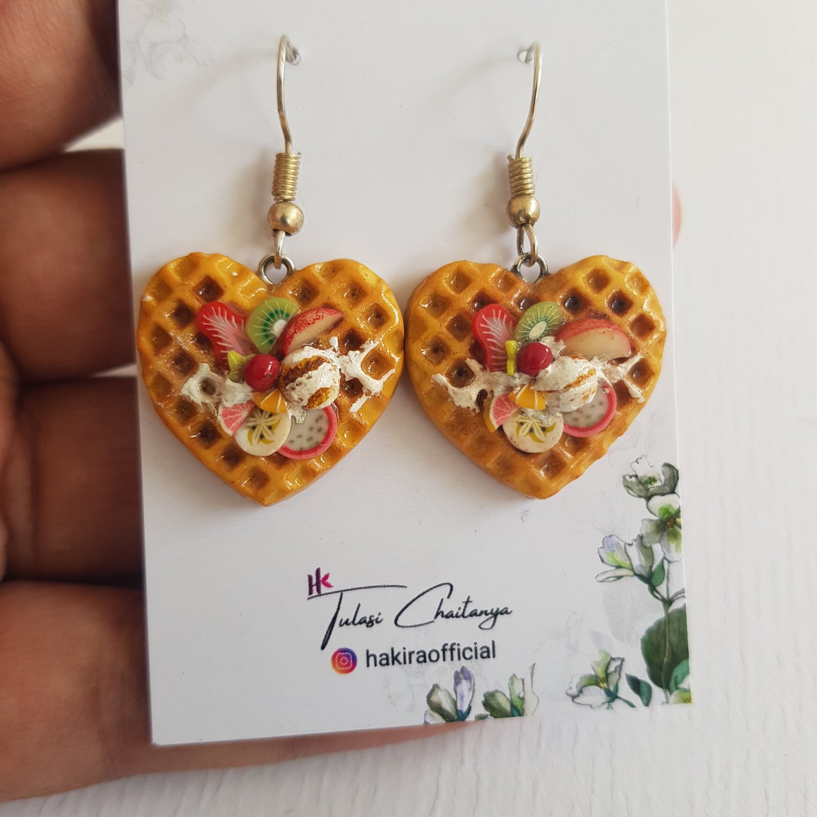 Heart Waffle Earrings - Image 2